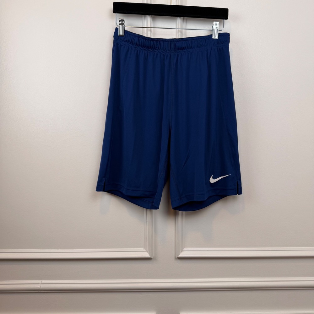 Nike Mens Dri-FIT Athletic Shorts Royal Blue Swoosh Logo Size S Made in‎ USA